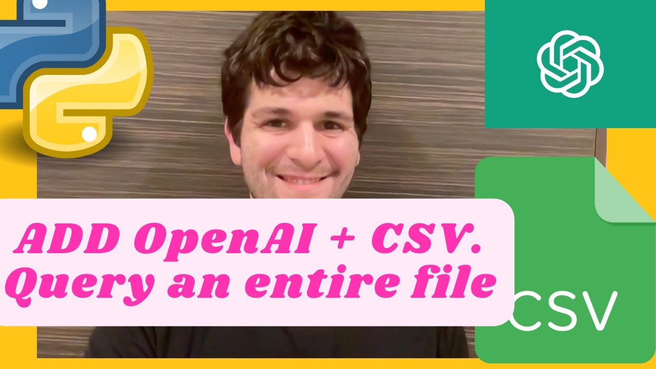 How To Use OpenAI And LangChain To Analyze Your CSV Files With AI - YouTube