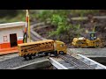 Toy Train - Truck Cars Pass The Railroad Tracks