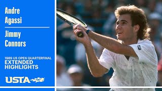 Andre Agassi vs Jimmy Connors Extended Highlights | 1989 US Open Quarterfinal