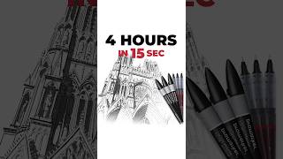 Drawing Notre Dame in Reims Speedpainting in 15 seconds #shorts