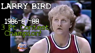Larry Bird's Legendary 1986-87-88 3 Point Contest Champion Highlights (All Final