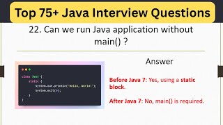Top 75 Java Interview Questions - Can you run a Java application without a `main()` method? #java