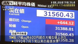 日経平均株価 バブル後最高値を更新　米債務上限合意で市場に安心感(2023年5月29日)