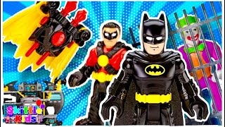 Imaginext BatCave Batman Nightwing Joker and Penguin | DC Super Friends Batmobile Best Toy Playtime