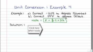 Unit Conversion: Fahrenheit and Celsius Example