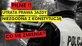 Utrata prawa jazdy - niezgodna z konstytucją! Co się zmienia?