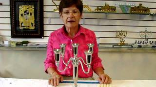 Nickle Plated Shabbat Candle Candelabras