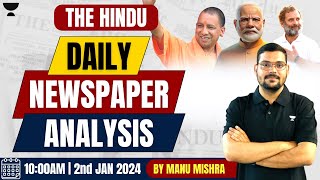 The Hindu Analysis - 2nd Jan | Daily Analysis by Unacademy | CLAT 2024 | Manu Mishra #clat2025