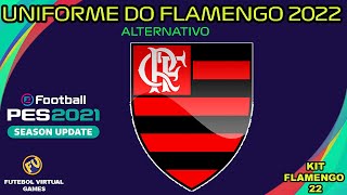 Uniforme do Flamengo 2022 alternativo para PES 2021