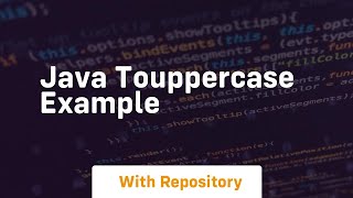 java touppercase example