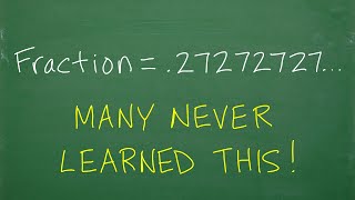 What fraction = .272727272727…? Many, never learned this!