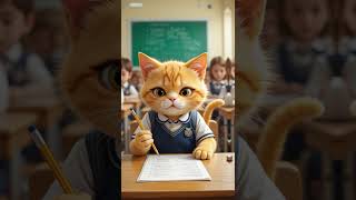 Cat Goes to Study and Fails the Exam #cat #funnycat #viralcat #kitten #trending