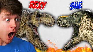 Reacting to REXY vs SUE the T-REX BATTLE!