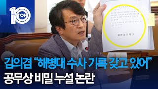 김의겸 “해병대 수사 기록 갖고 있어”…공무상 비밀 누설 논란 | 뉴스TOP 10