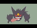 gastly haunter gengar mega gengar ghost pokemon evolution animation 2