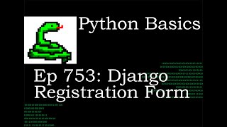 Python Basics Tutorial Django Registration Form