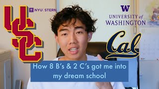 How 8 B's and 2 C's got me into UC Berkeley and USC + More | Essays, Stats, Advice