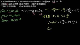 簡諧運動 【例題】簡諧練習：位置對時間函數 （選修物理 Ⅰ）