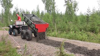 Maton veto hydraulikippikärryllä | Gravel on the road