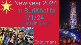 Happy New year 2024 Celebrated in Dubai with a Fountain Show ⛲ of BurjKhalifa |Meetup program|