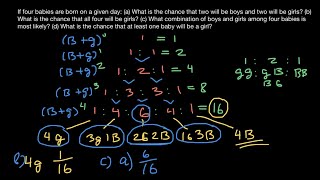 Pascal’s triangle and probability problems