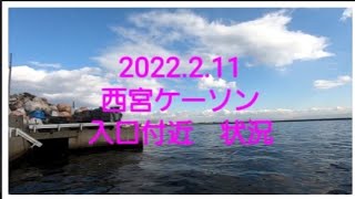 西宮ケーソン　入口付近状況(エビ撒き釣り)　2022.2.11