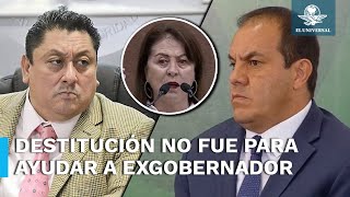 Gobernadora de Morelos rechaza que destitución del fiscal fuera para defender a Cuauhtémoc Blanco