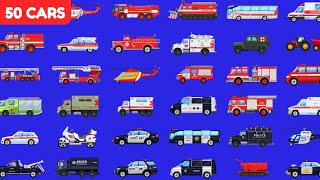 Emergency Vehicles Ultimate Collection | Fire Truck, Police Car, Ambulance Responding | 50 Cars