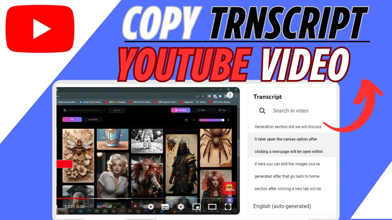How To Copy Transcript From Video Quick Easy Youtube