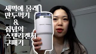 [VLOG] 새벽에 몰래 만두먹기, 집념의 스탠리켄처 구매기, 오에니르 토스티