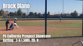 Brock Diano - Perfect Game CA Showcase:  Hit 3-6 (.500)