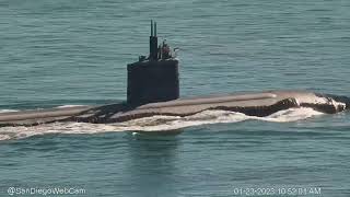 USS Santa Fe (SSN 763) \u0026 USS Montgomery (LCS-8) outbound San Diego in 4K!