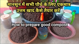 मानसून में सभी पौधों के लिए एकमात्र उत्तम खाद्य कैसे तैयार करे how to prepare good compost for plant