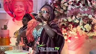 BOSE ALAO SERENADES ACTRESS BIMBO AKISANYA MOM AT 80TH BIRTHDAY