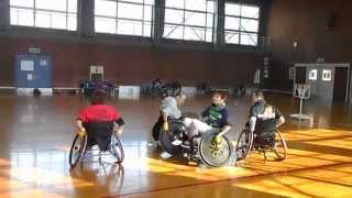 車椅子バスケ（ツインバスケ）高岡練習　シュートまで④ Wheelchair twin basketball