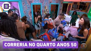 CAOS no BBB 25! Brothers correm para pegar pertences antes do Quarto Anos 50 fechar; veja vídeo