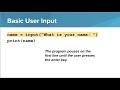 Intro Python- User Input