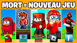 Minecraft mais si je MEURS, je change de JEU !