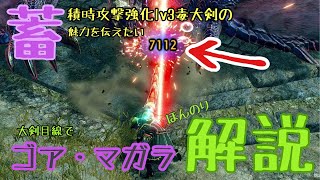 【MHR:SB】蓄積時攻撃強化Lv3大剣の魅力を伝えたい＆ほんのりゴア・マガラ立ち回り解説【ゴア・マガラ】