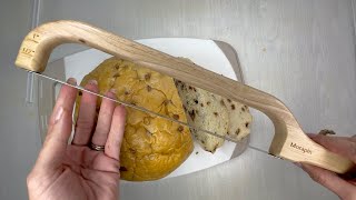 Bread knife, wood bread bow knife, serrated bread knife suitable for sour bread and homemade bread