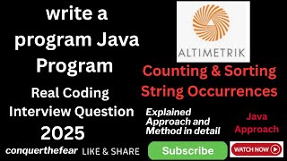 Real Java Coding Interview Question : Java Counting & Sorting String Occurrences | Coding Challenge