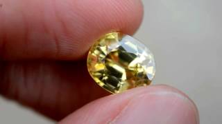 4.02ct Unheated Natural Oval Honey Yellow Zircon Tanzania