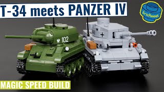 T-34-85 meets Panzer IV - 2 Complete Builds - COBI 2714 & 2716 (Speed Build Review)