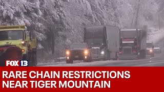 Rare chain restrictions on SR 18 near Tiger Mountain  | FOX 13 Seattle