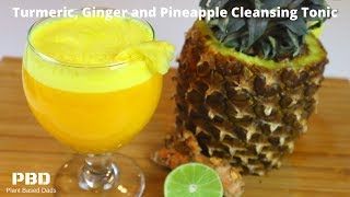 Turmeric Ginger and Pineapple Cleansing Tonic in 4K