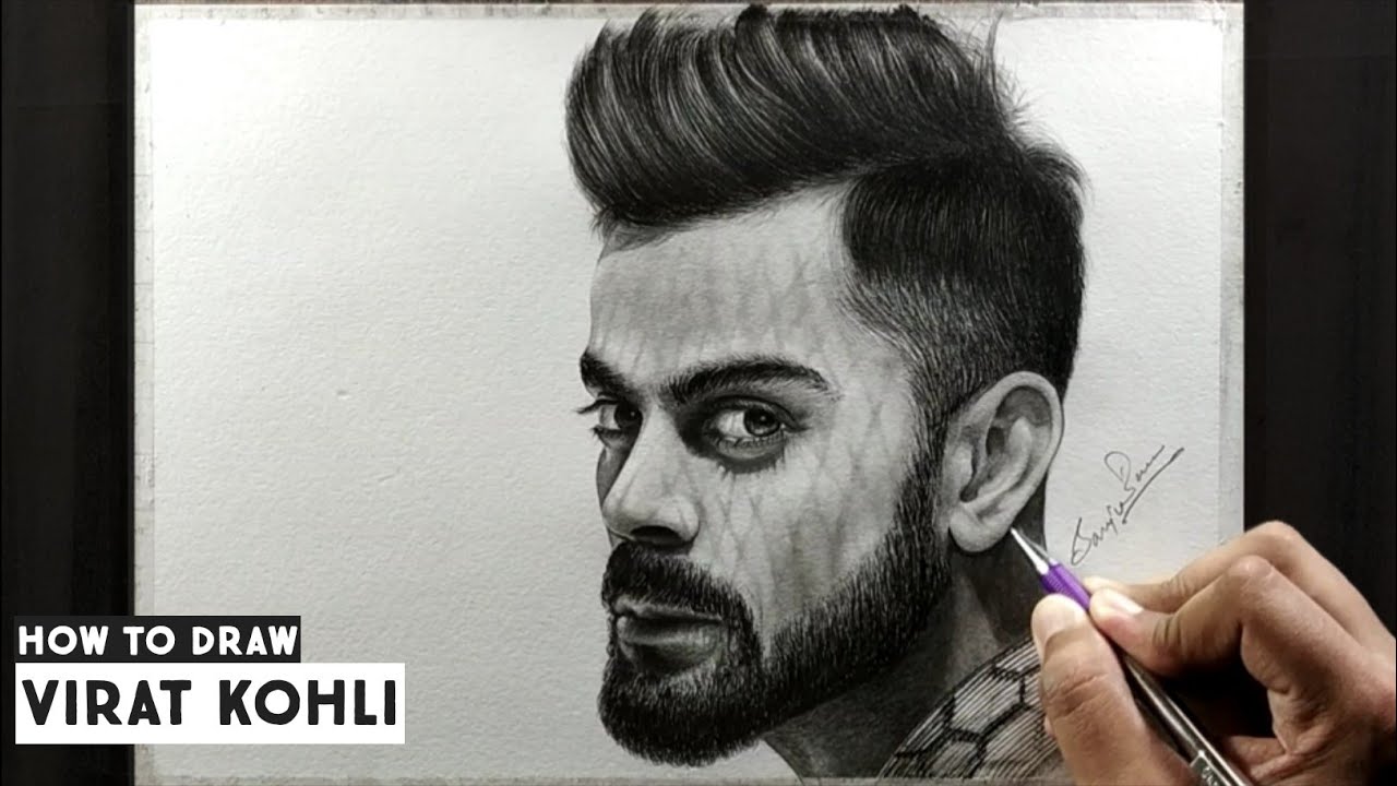 Virat Kohli Drawing | How To Draw Virat Kohli | Face Drawing | Virat ...