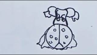 Paper Dolls Wardrobe drawing ,  Ladybug Dress outline for kids &Toddlers | Let's draw  #1M