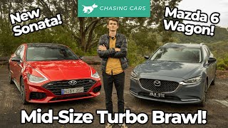 Hyundai Sonata vs Mazda 6 turbo comparison | the anti-SUV 2021 alternatives | Chasing Cars