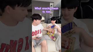 What snacks mean to him #shorts #vlog #couple #funny #cute #boyfriend #love