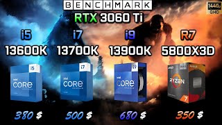 Intel i5 13600K vs i7 13700K vs i9 13900K vs Ryzen 7 5800X3D / Test in 7 Games / RTX 3060 Ti / 1440p